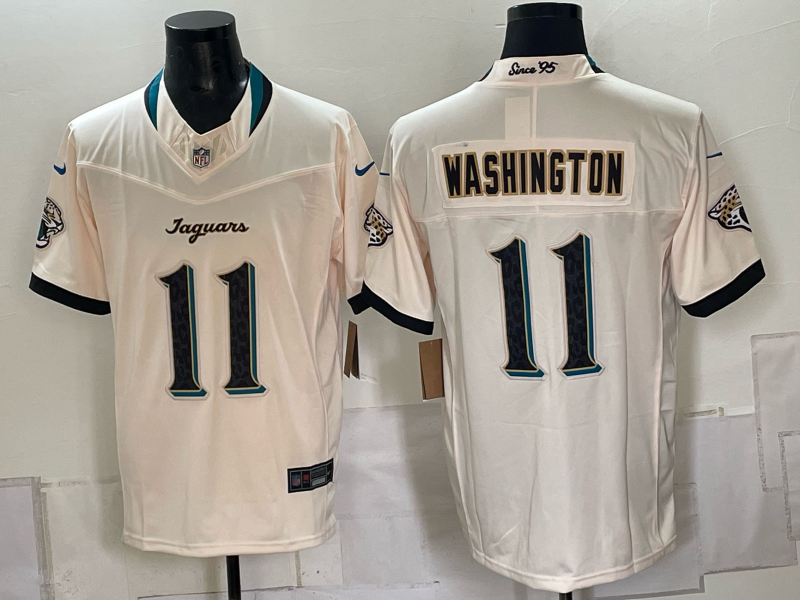 Men 2026 NFL Jacksonville Jaguars #11 Washington Cream Nike jersey 091502